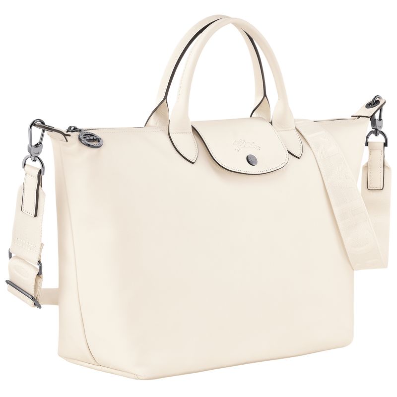 Torebka Męskie Longchamp Le Pliage Xtra L Leather Ecru | PL7479PJ