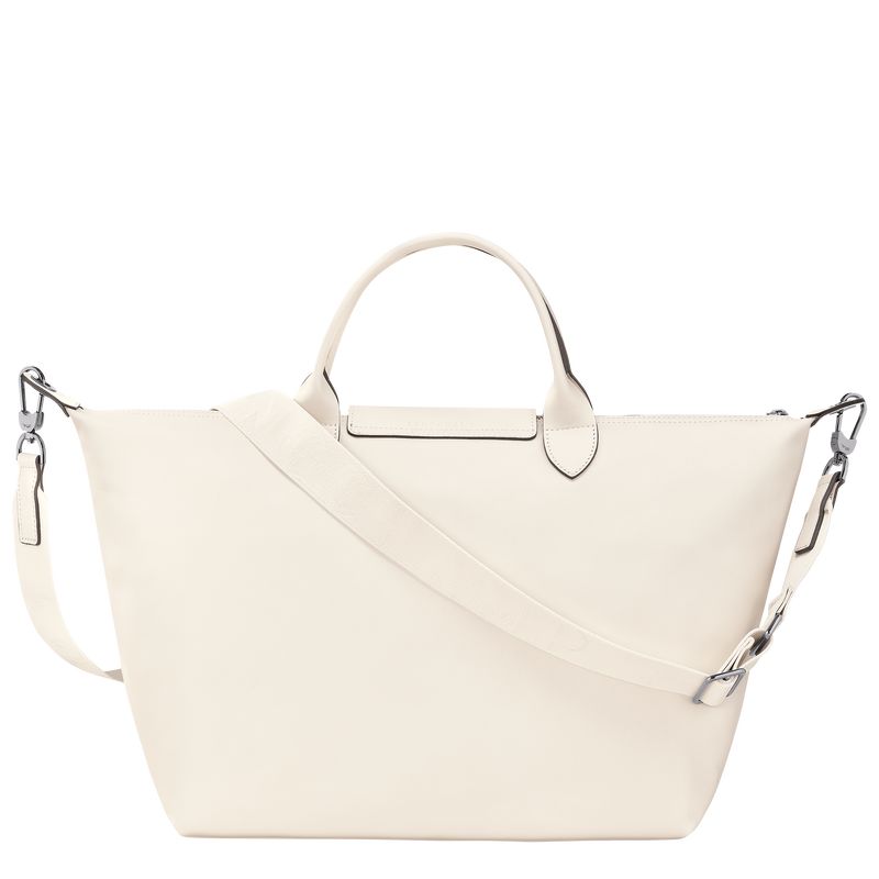 Torebka Męskie Longchamp Le Pliage Xtra L Leather Ecru | PL7479PJ