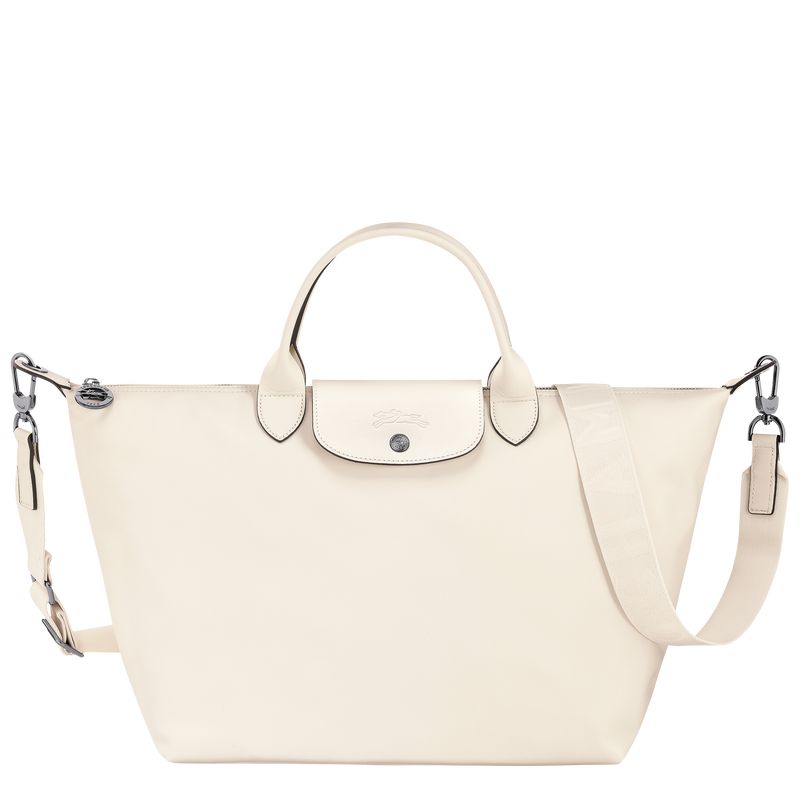 Torebka Męskie Longchamp Le Pliage Xtra L Leather Ecru | PL7479PJ