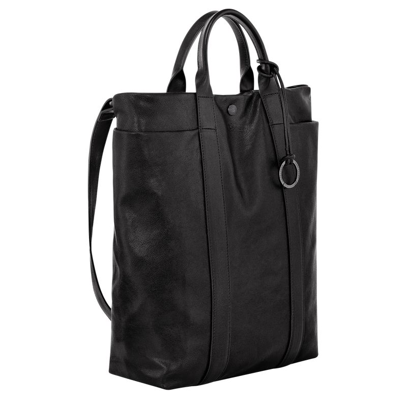 Torebka Męskie Longchamp Parisis M Tote Leather Czarne | PL7478AH