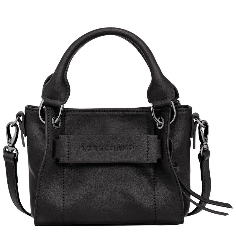 Torebki Małe Damskie Longchamp 3D XS Handbag Leather Czarne | PL9338VR