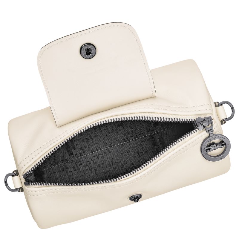 Torebki Małe Damskie Longchamp Le Pliage Xtra XS Crossbody Leather Ecru | PL9291KO