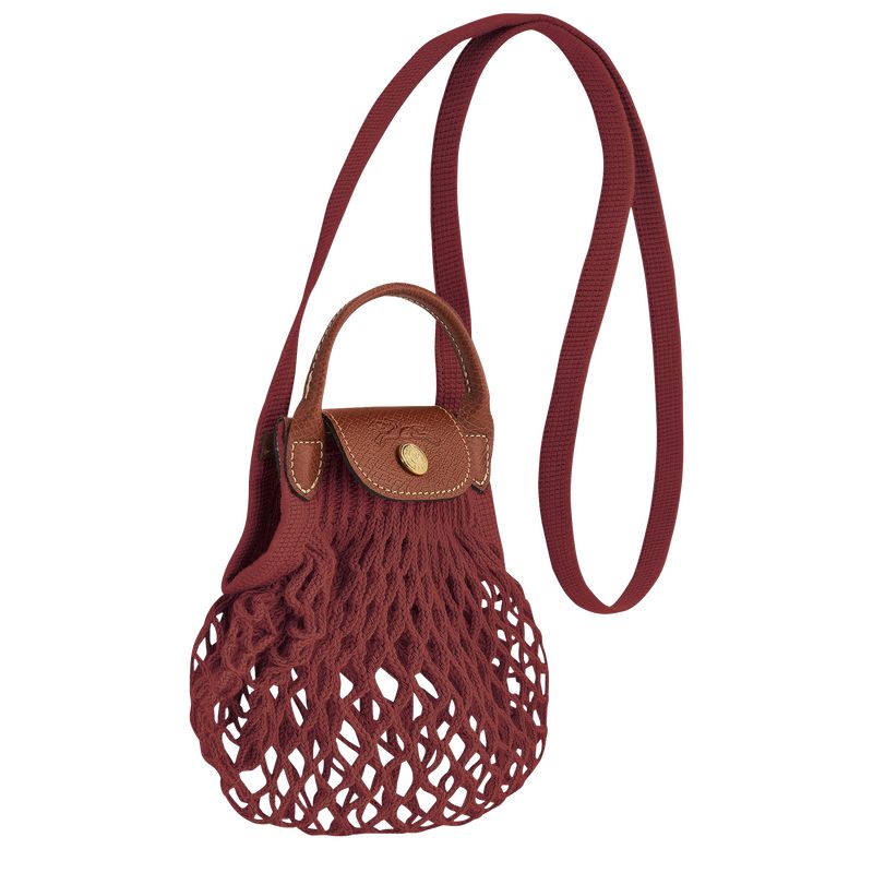 Torebki Małe Damskie Longchamp Le Pliage Filet XS Mesh Canvas Mahogany | PL9316IL