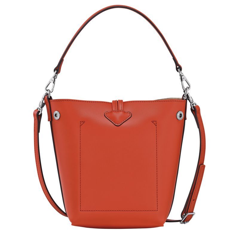 Torebki Małe Damskie Longchamp Le Roseau XS Bucket Leather Paprika | PL9395KO