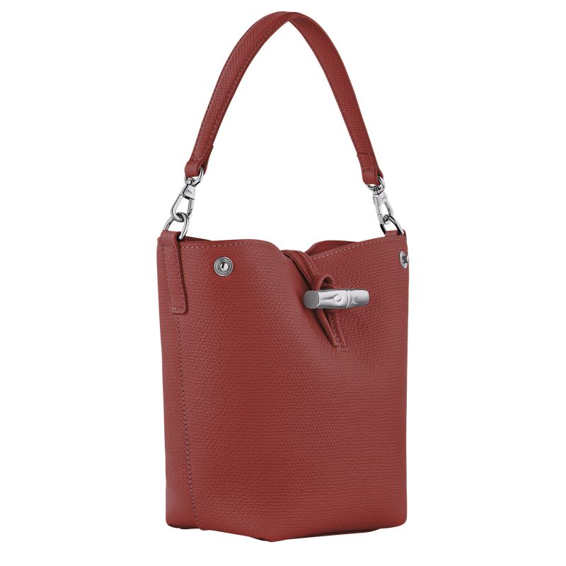 Torebki Małe Damskie Longchamp Le Roseau XS Bucket Leather Chestnut | PL9334MQ