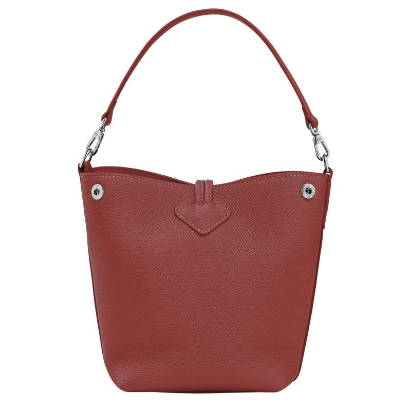 Torebki Małe Damskie Longchamp Le Roseau XS Bucket Leather Chestnut | PL9334MQ