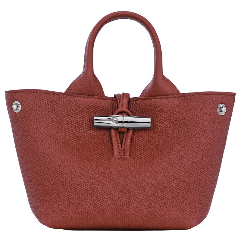 Torebki Małe Damskie Longchamp Le Roseau XS Handbag Leather Chestnut | PL9328ZU